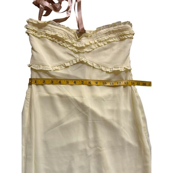 NWT - Meshki Olivette Strapless Chiffon Maxi Dress in Lemon Sherbert- Size M - Picture 8 of 16